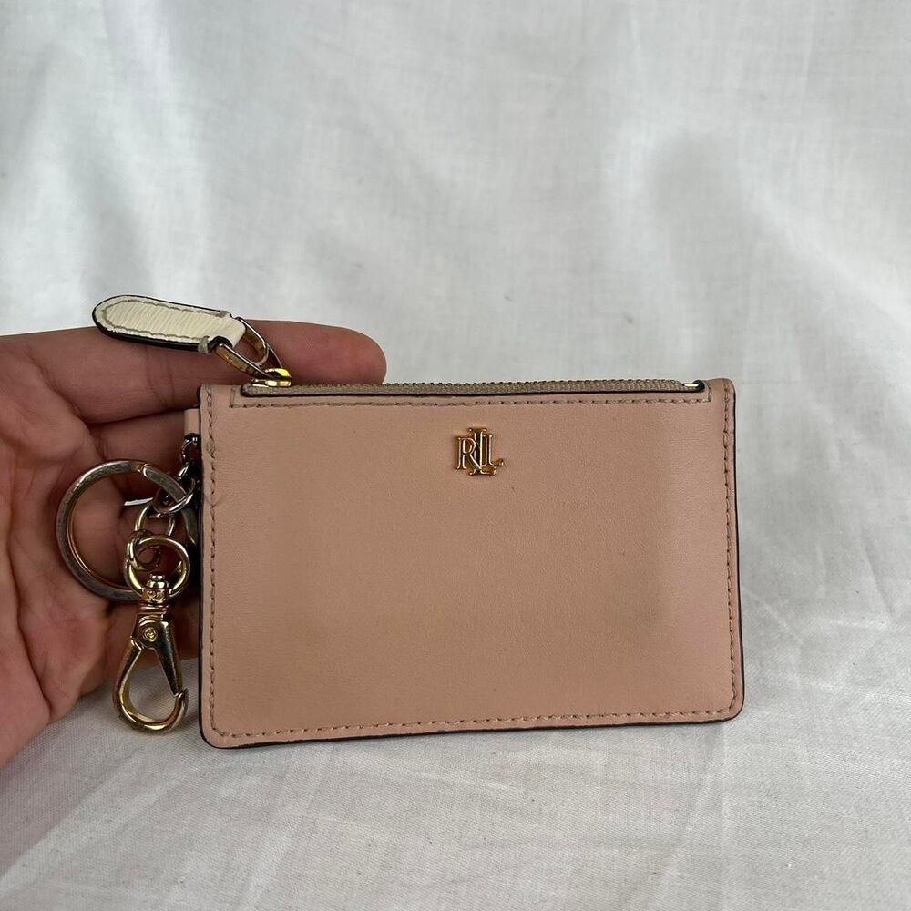 Lauren Ralph Lauren Leather ZipCards Case Pink